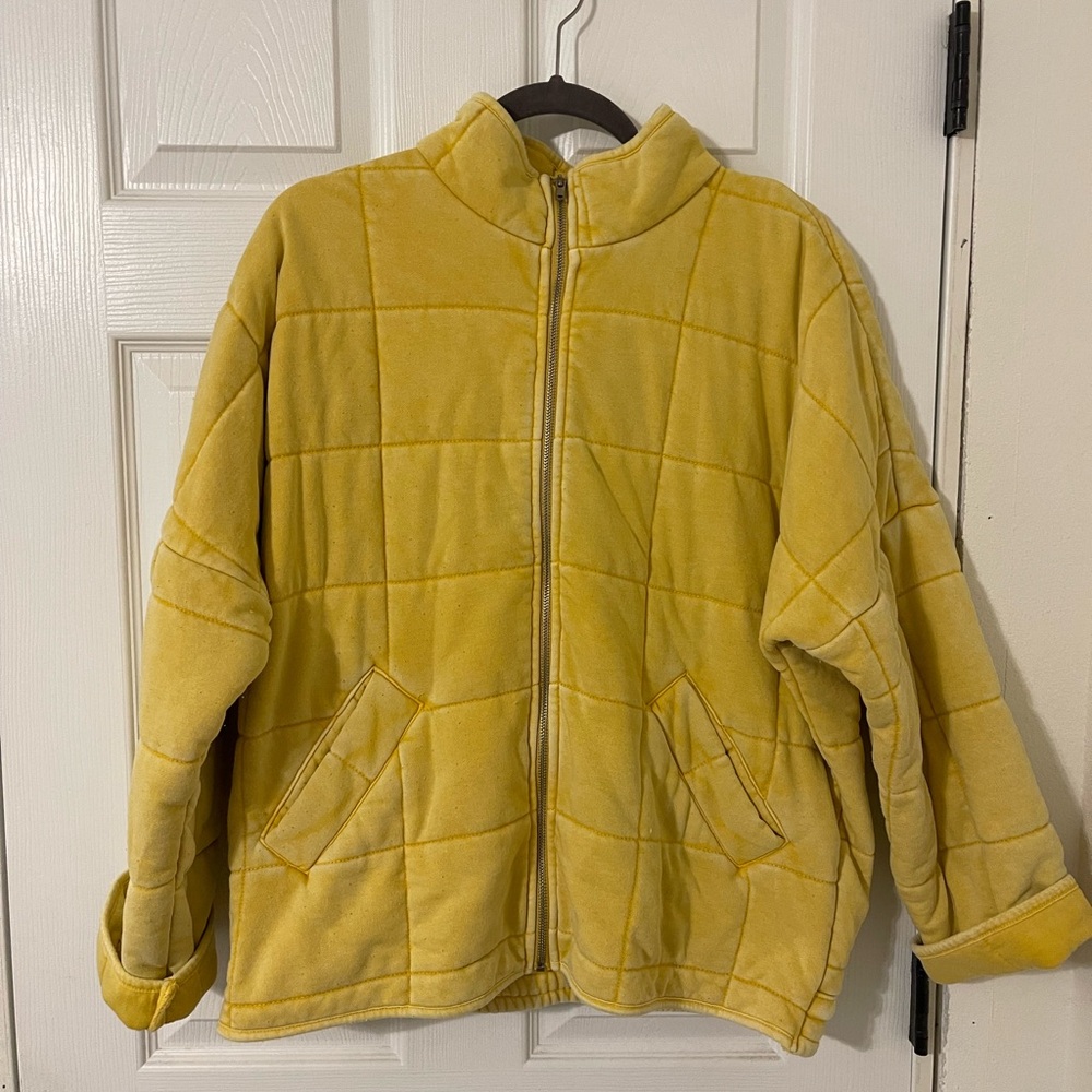 Yellow Quilted Jacket